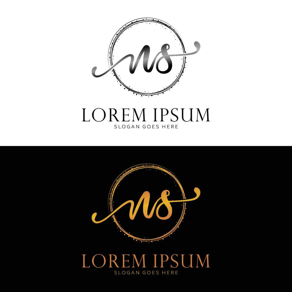 första ns skönhet monogram och elegant logotyp design handstil logotyp av första signatur, bröllop, mode, blommig och botanisk med kreativ mall vektor