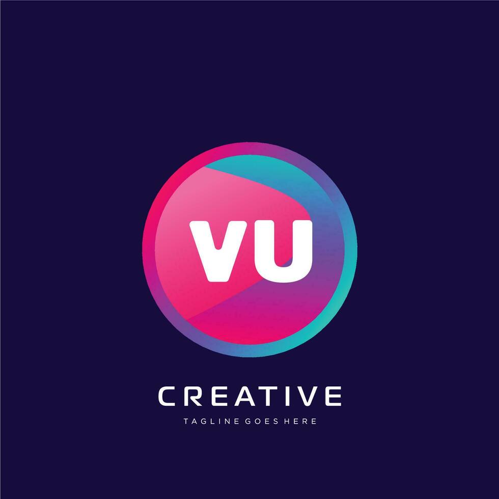 vu Initiale Logo mit bunt Vorlage Vektor. vektor