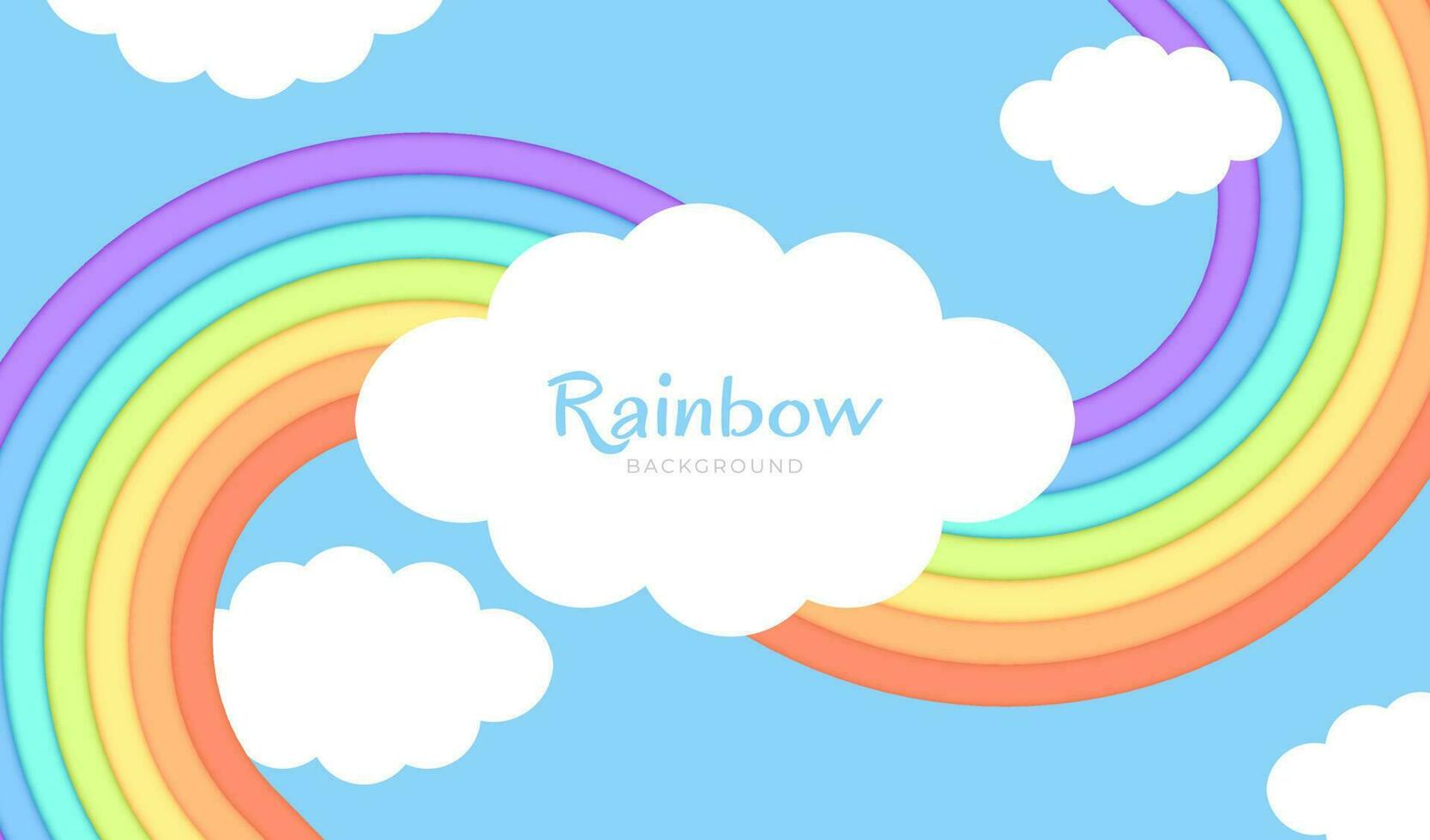 süß Regenbogen Baby Dusche Einladung Vektor Illustration diese bezaubernd Vektor Bild Eigenschaften ein süß und bunt Regenbogen mit Wolken, perfekt zum ein Baby Dusche Einladung, Geburtstag Karten, Party