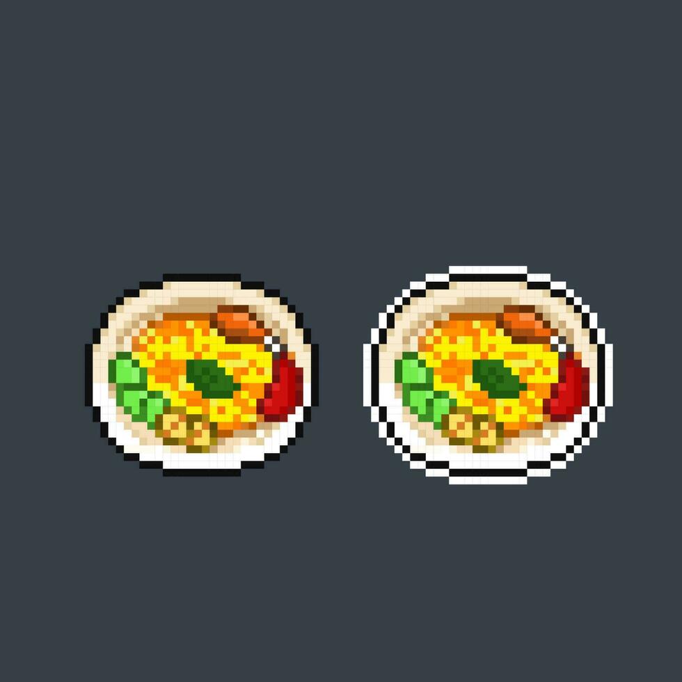 gul ris i pixel konst stil vektor
