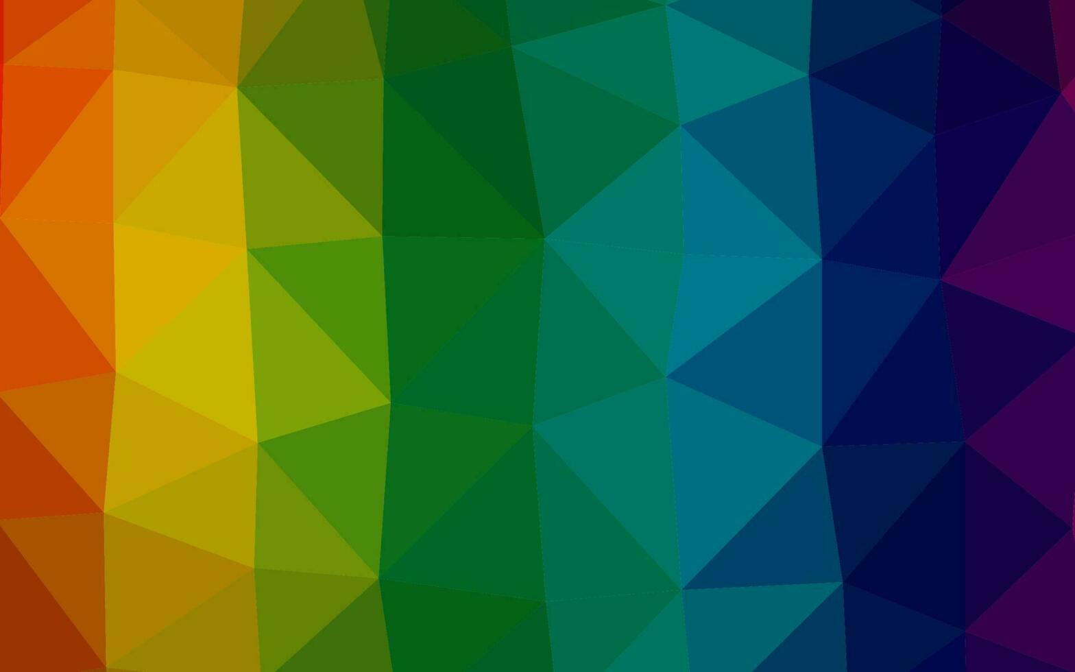 dunkler mehrfarbiger, abstrakter Hintergrund des Regenbogenvektorpolygons. vektor