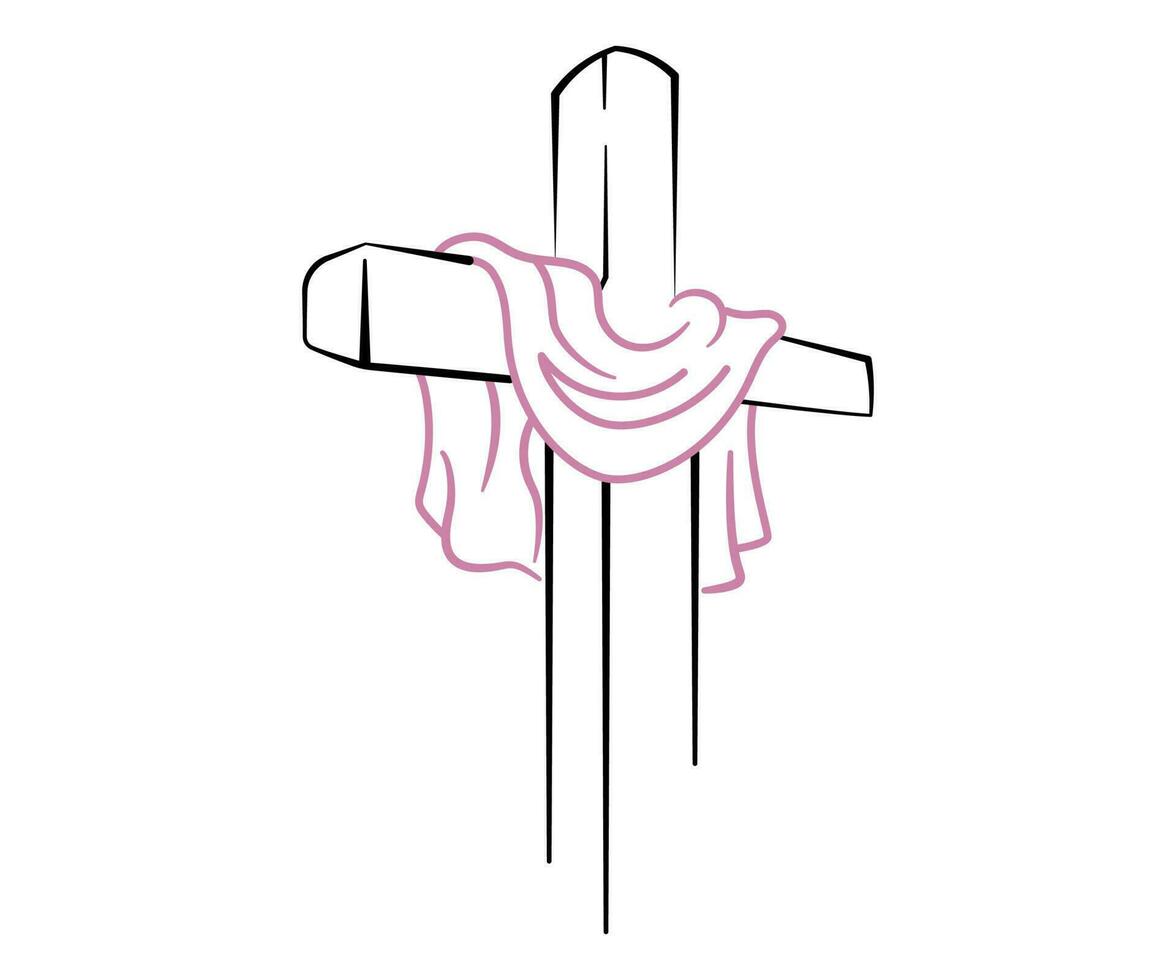 crucifixion begrepp. katolicism tecken. kristen tro vektor illustration isolerat på vit