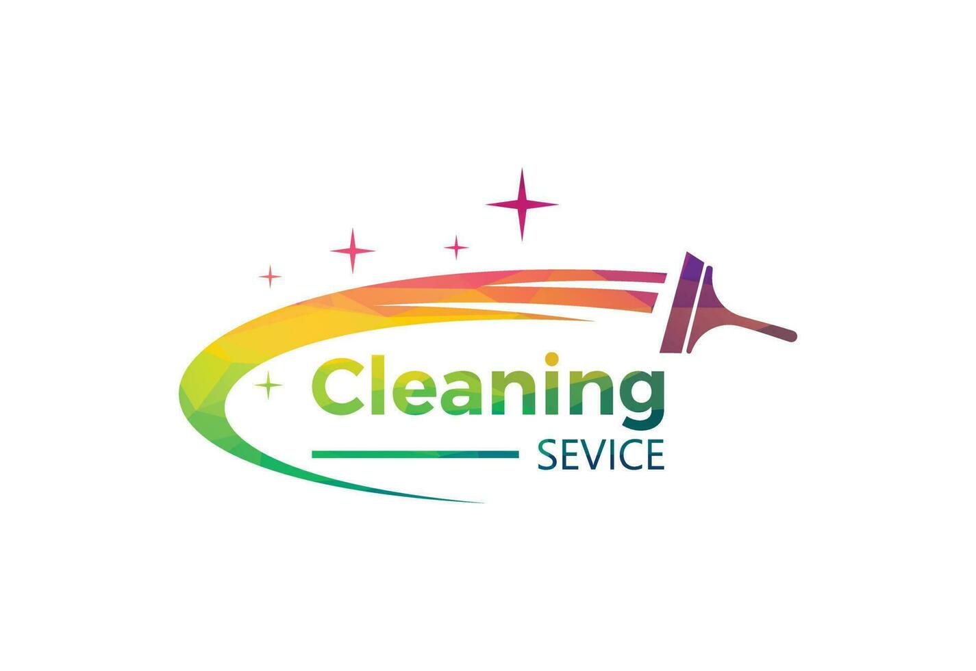 låg poly och rengöring service logotyp design vektor design begrepp