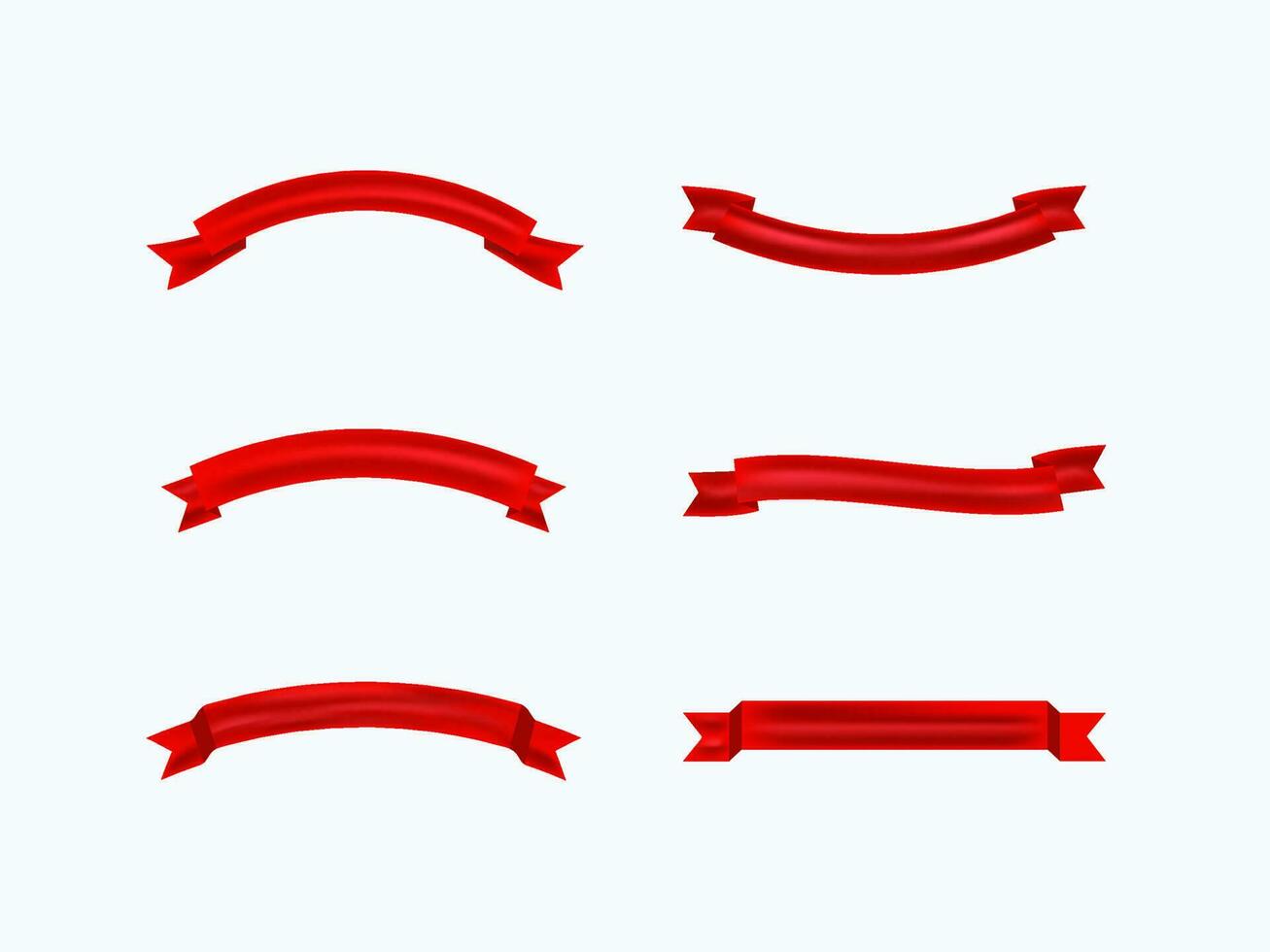 röd band samling på vit bakgrund. vektor