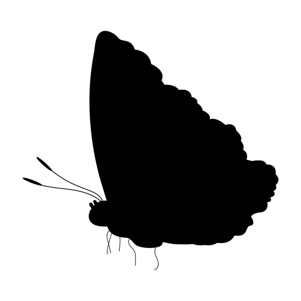 Schmetterling schwarz Silhouette. Schmetterling Symbol isoliert auf Weiß Hintergrund. vektor