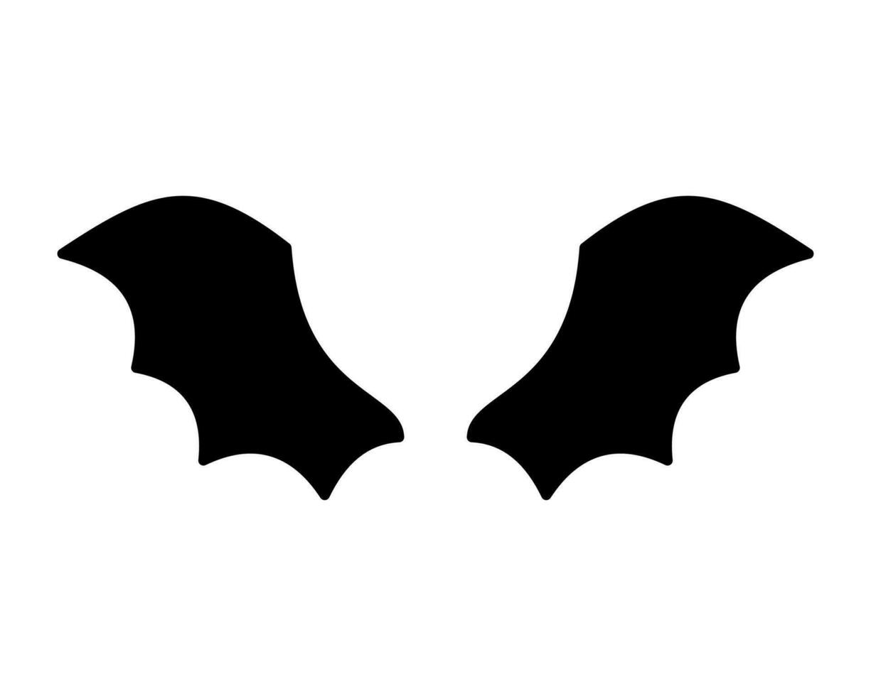 dunkel Flügel Silhouette böse Teufel im das Schatten unheimlich Schläger Flügel auf Halloween Nacht. vektor