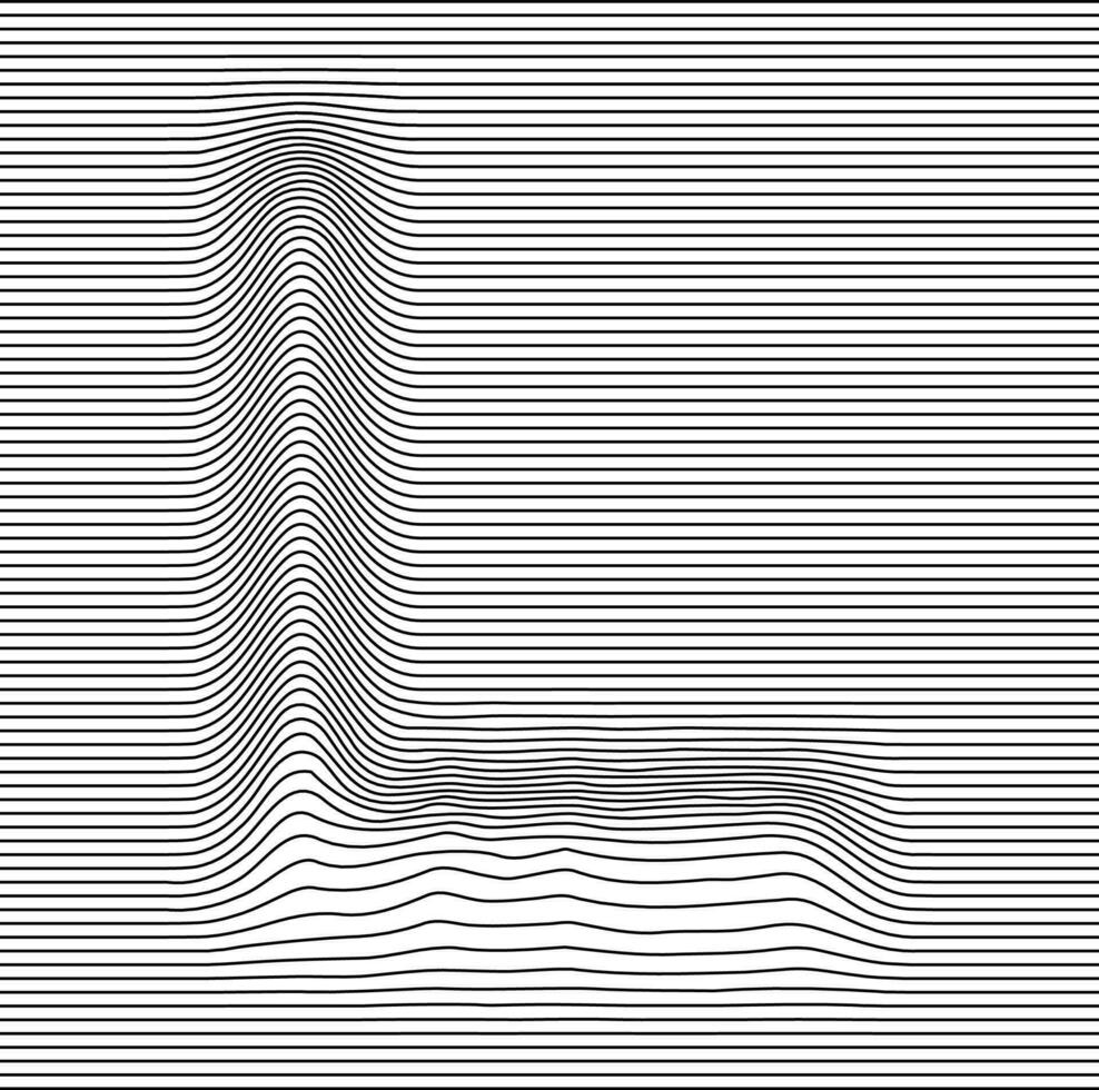 Brief mit ein linear Muster auf ein Weiß Hintergrund Welle vektor