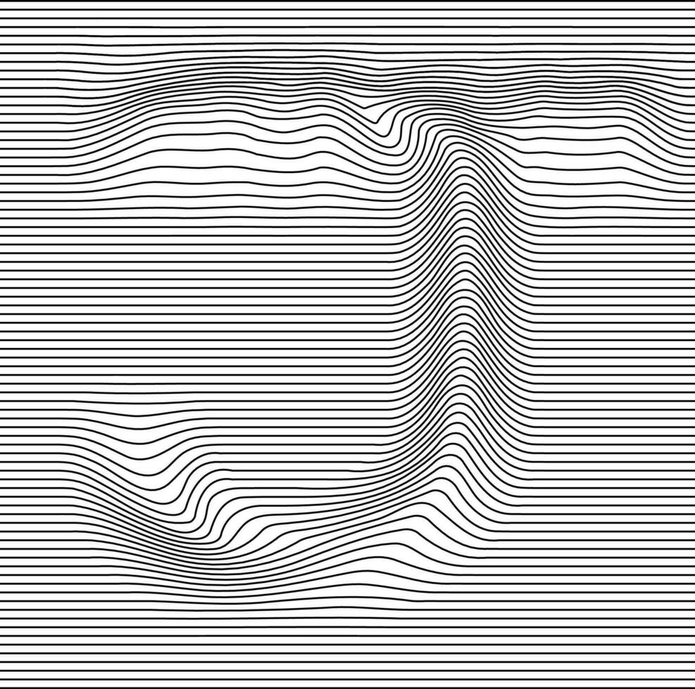 Brief mit ein linear Muster auf ein Weiß Hintergrund Welle vektor
