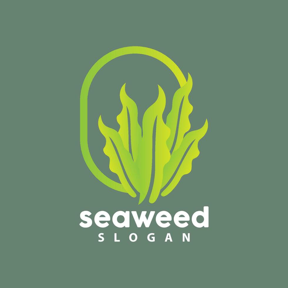 Seetang Logo, unter Wasser Pflanze Vektor, einfach Blatt Design, Illustration Vorlage Symbol Symbol vektor