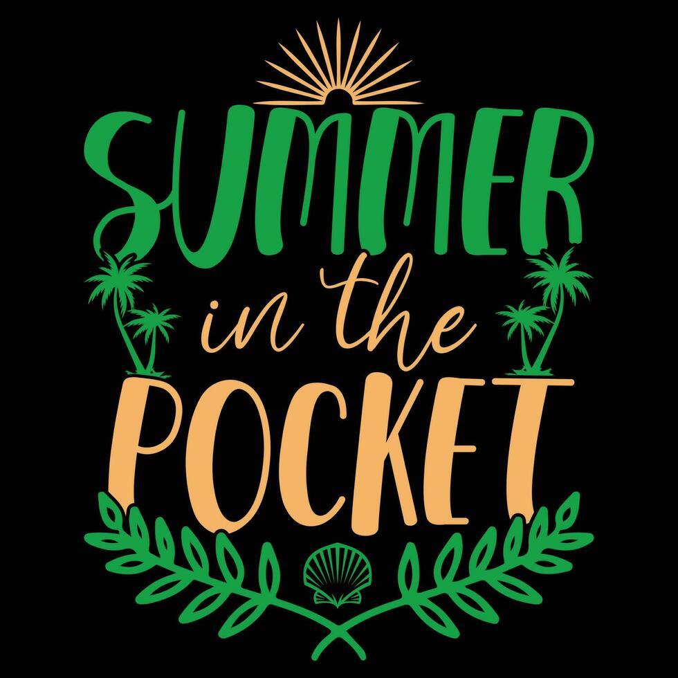 Sommer- im das Tasche T-Shirt Design vektor