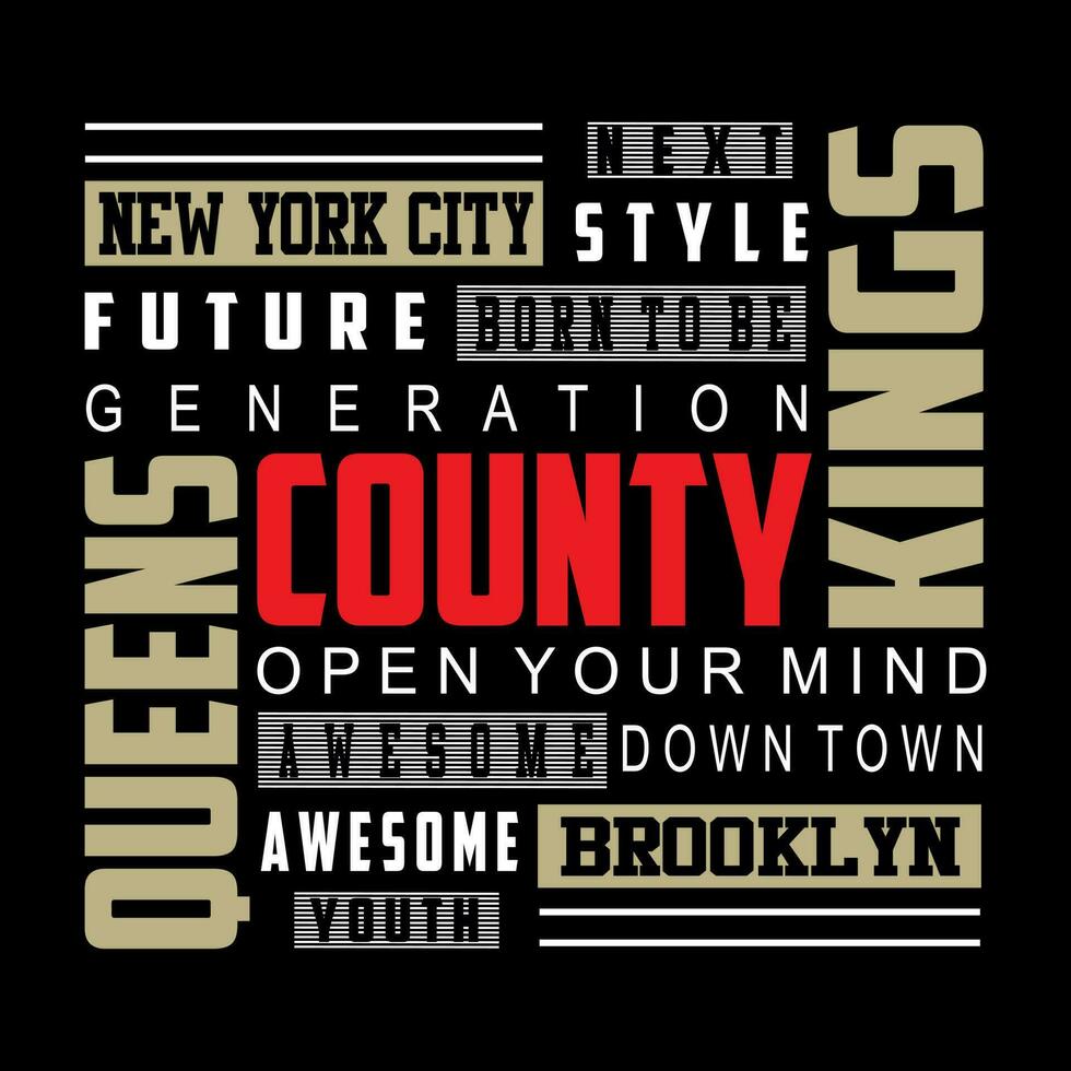 Neu York Brooklyn Text ,Logo, Vorlage Vektor Design