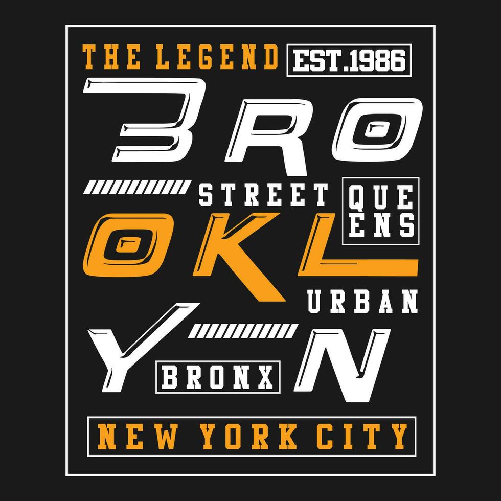 vektor text ny york brooklyn logotyp mall design