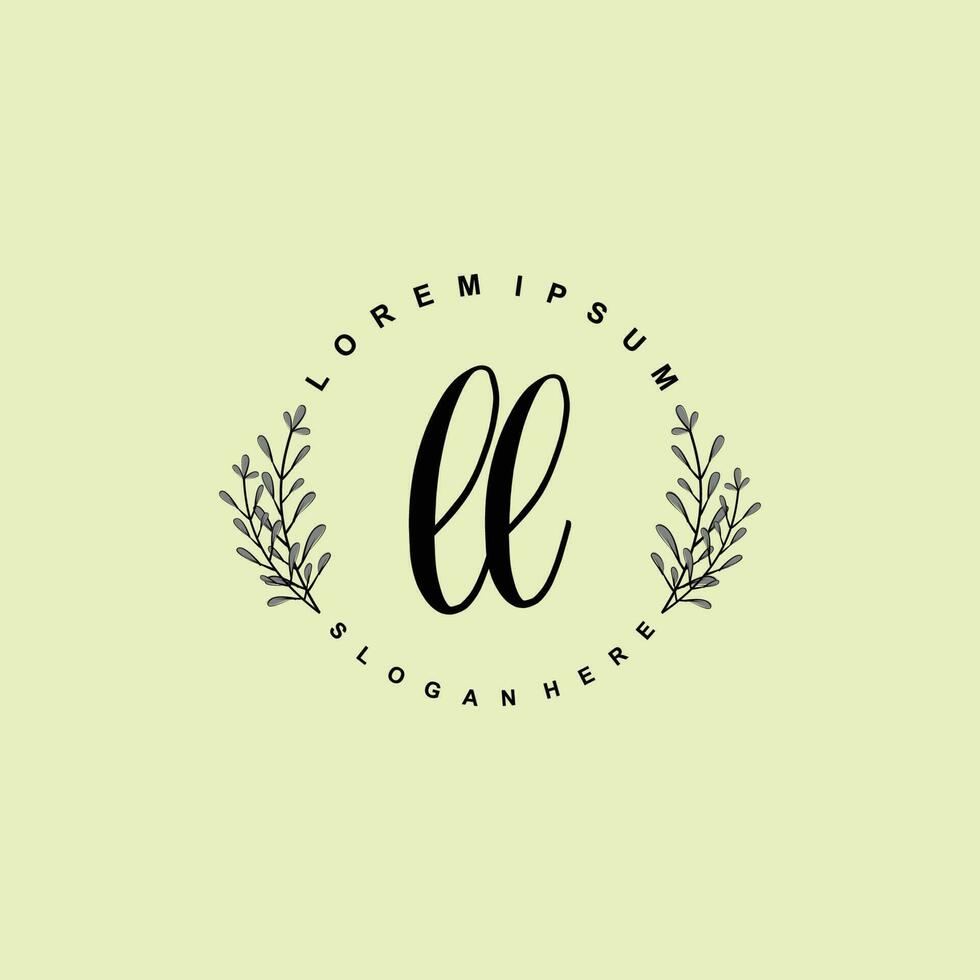 ll Initiale Schönheit Blumen- Logo Vorlage vektor