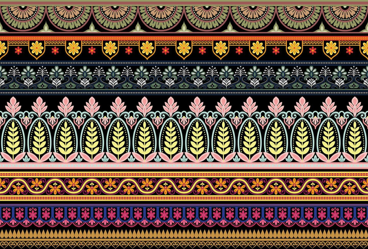 uppsättning 5 botanisk blommig sömlös. bakgrund sömlös mönster geometrisk etnisk mönster design för bakgrund, matta, tapet, Kläder, omslag, batik, tyg, utskrift textil- illustration. vektor