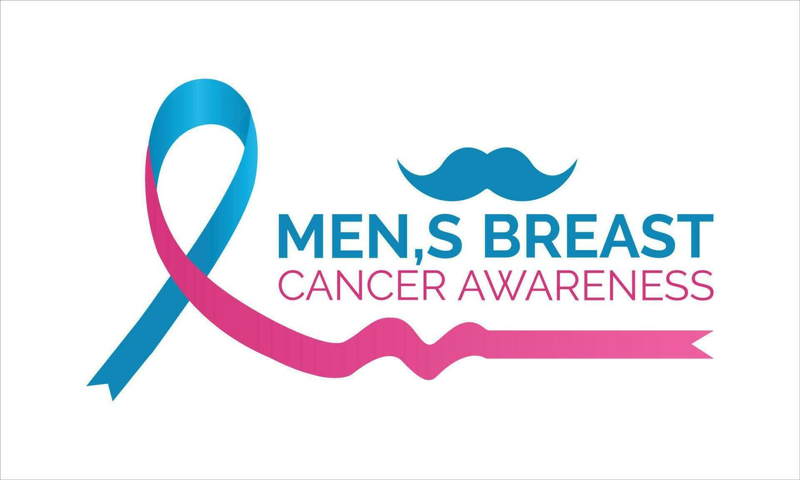 män , s bröst cancer awarness månad. realistisk band baner design mall vektor