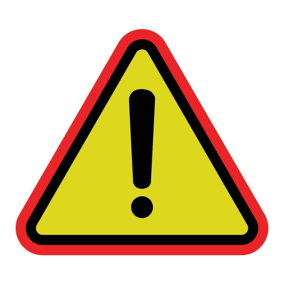 fara varning uppmärksamhet tecken med utrop mark symbol röd svart och gul vektor