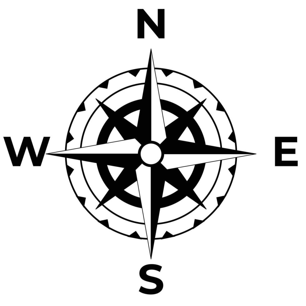 Kompass Wind Rose retro Design Vektor