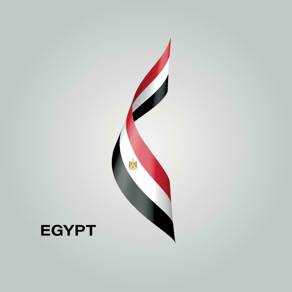 Ägypten Revolution Tag Flagge Schleife. Design von Gruß Karten, Banner, Flugblätter, Flyer, Sozial Medien. Vektor Illustration