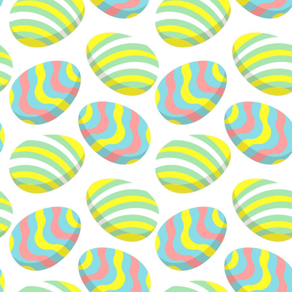 nahtlos Muster, Ostern Eier auf ein Weiß Hintergrund. festlich Hintergrund, drucken, Textil, Hintergrund, Vektor