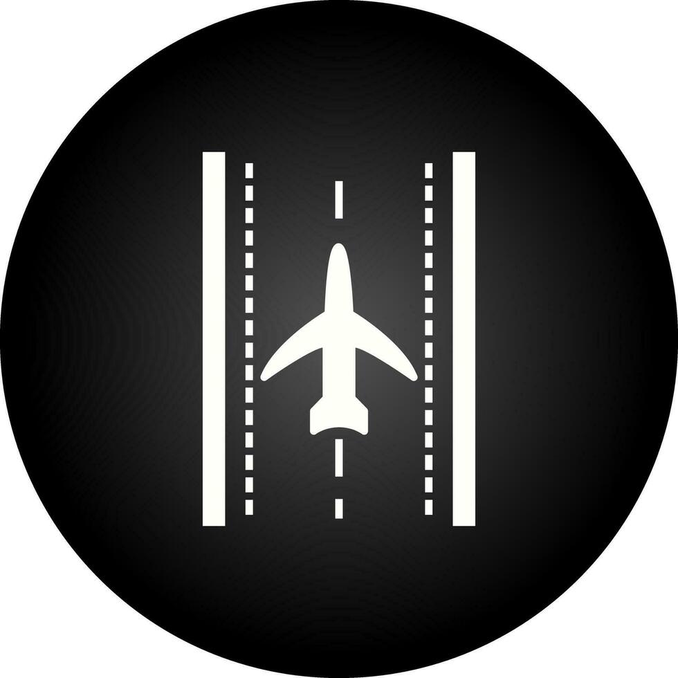 Flugzeug auf Landebahn-Vektorsymbol vektor