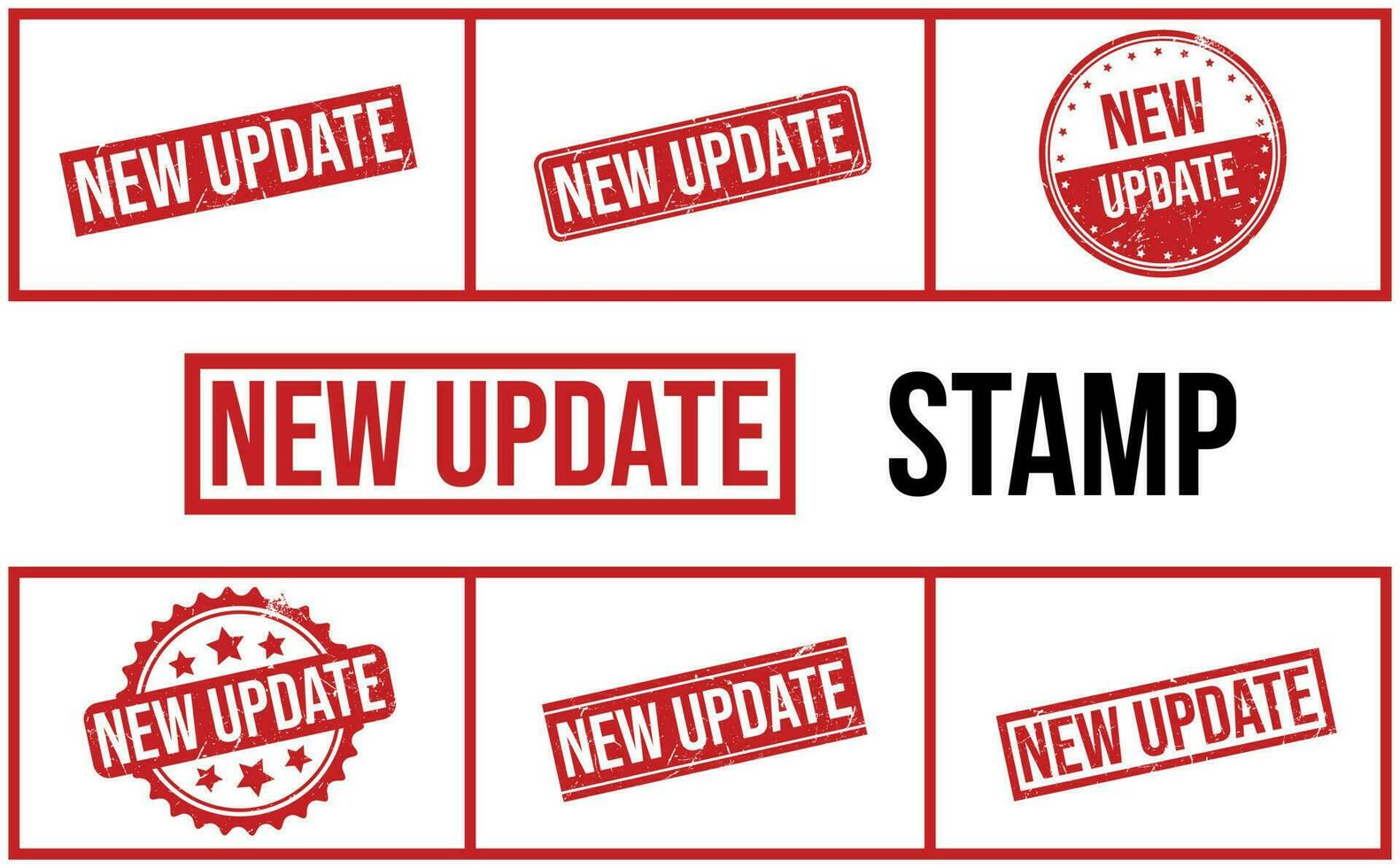 Neu aktualisieren Gummi Briefmarke einstellen Vektor