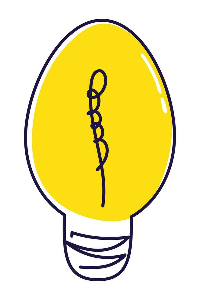 ljus Glödlampa klotter hand dragen ikon vektor illustration