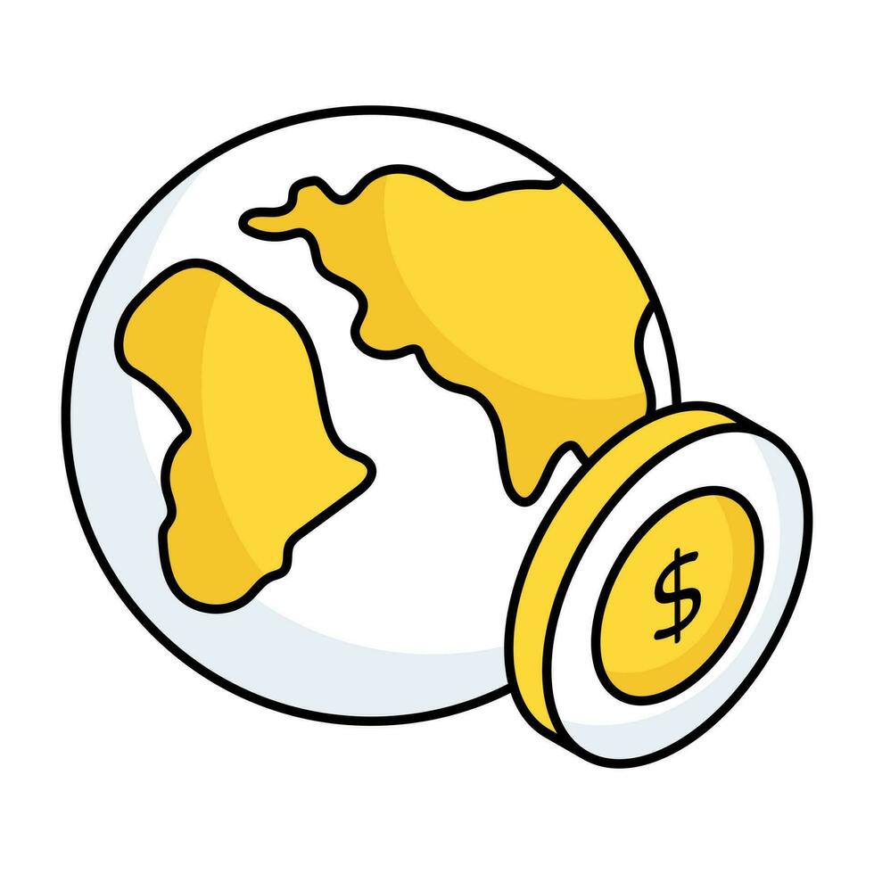 ein editierbar Design Symbol von global Geld Netz vektor