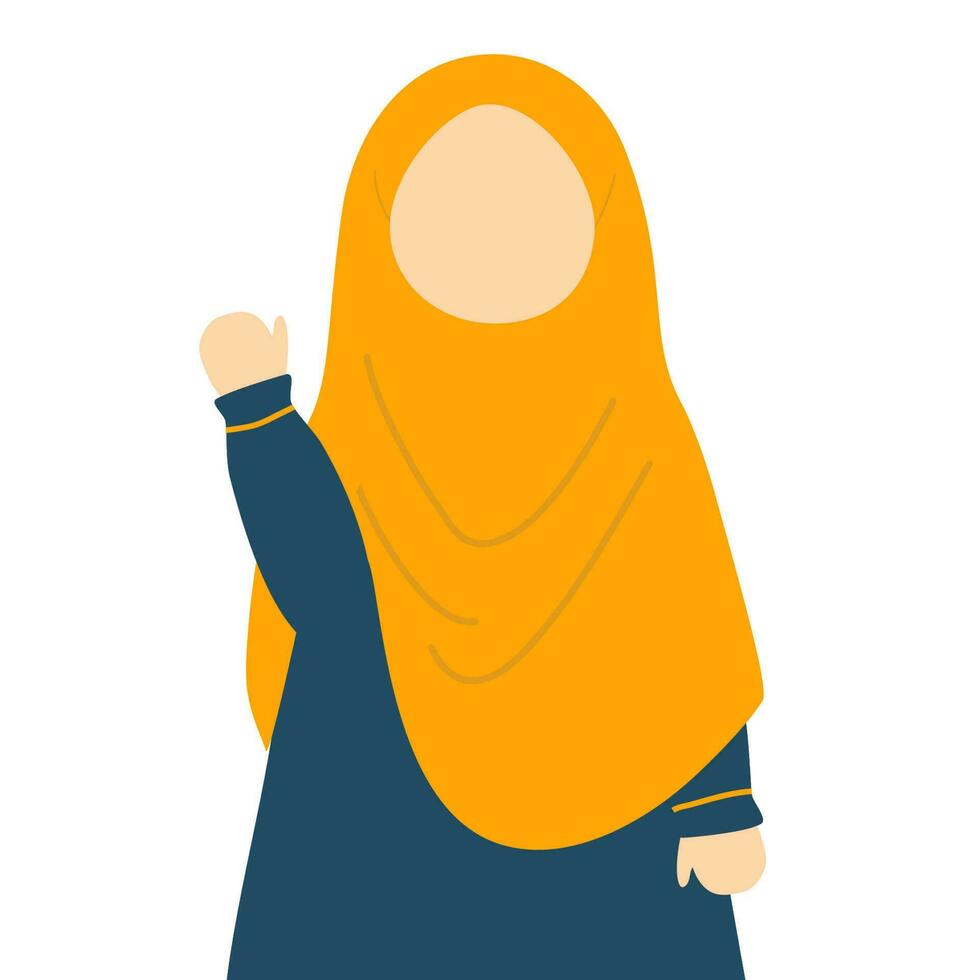 süß Muslim Mädchen tragen Hijab Gruß vektor
