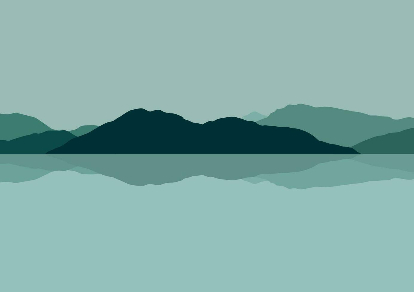 schön See und Berge Vektor Illustration Design