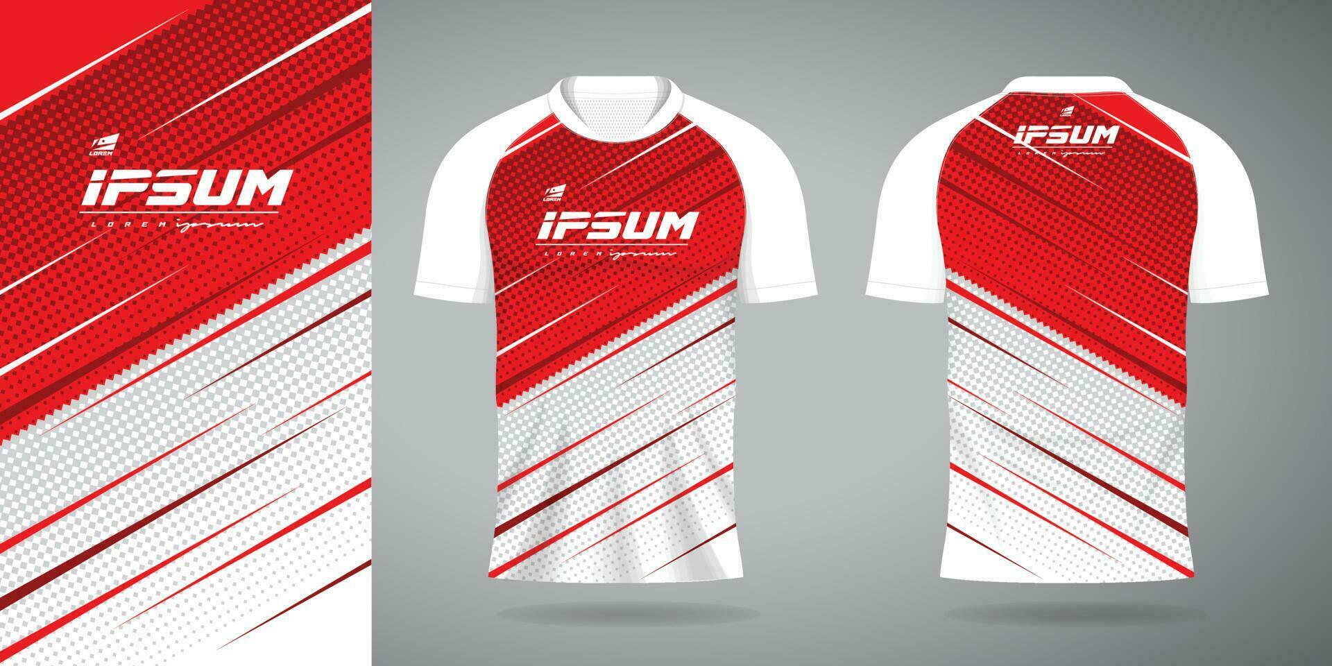 rot Weiß Jersey Sport Uniform Hemd Design Vorlage vektor