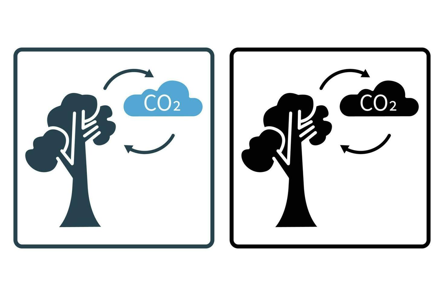 minska co2 utsläpp. ikon relaterad till global uppvärmning, sluta klimat förändra, co2. fast ikon stil. enkel vektor design redigerbar