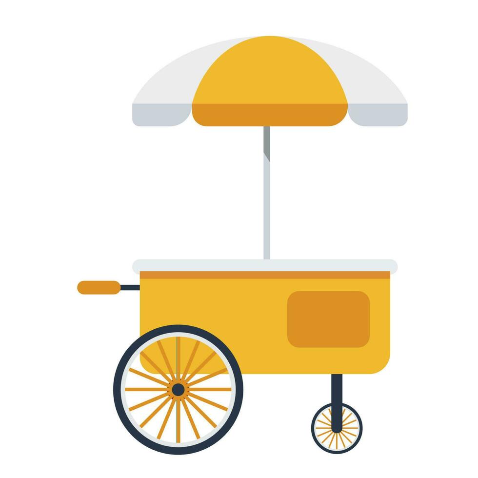 Eis Sahne Fahrrad Vektor eben Karikatur Illustration Wagen Symbol