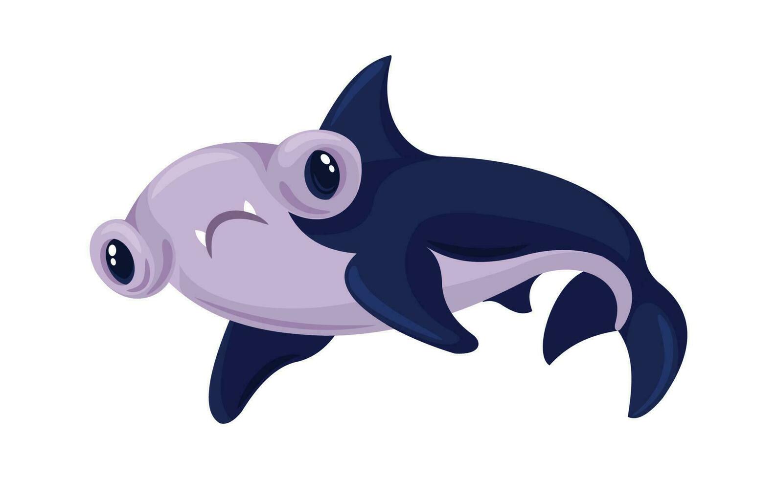 hammarhaj haj, tecknad serie fisk med stor ögon vektor