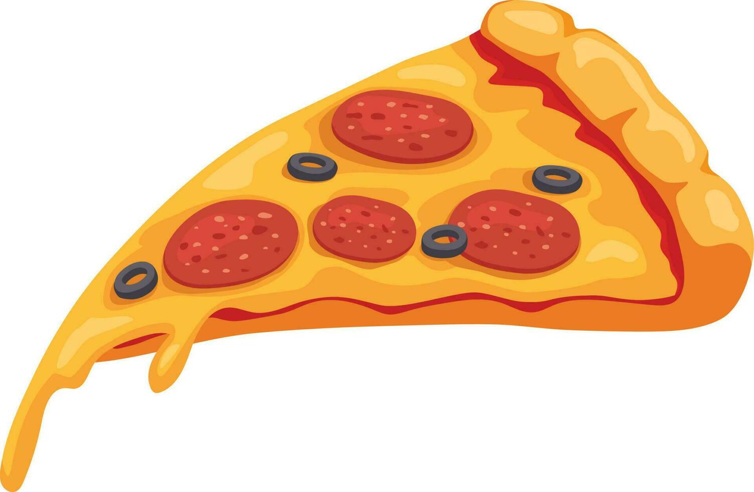 skiva av pizza, pepperoni och italiensk måltid vektor