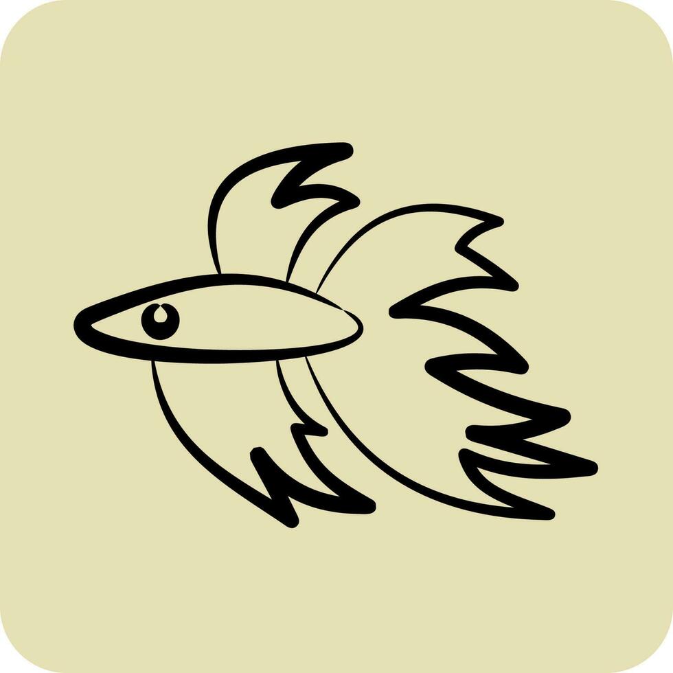 Symbol Betta Fisch. verbunden zu inländisch Tiere Symbol. Glyphe Stil. einfach Design editierbar. einfach Illustration vektor