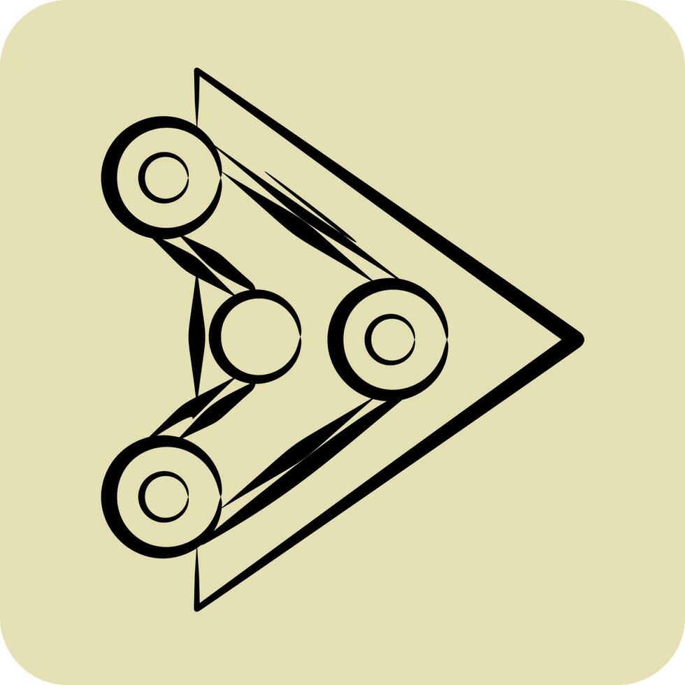 ikon kamrem. relaterad till bil service symbol. glyf stil. reparera. motor. enkel illustration vektor
