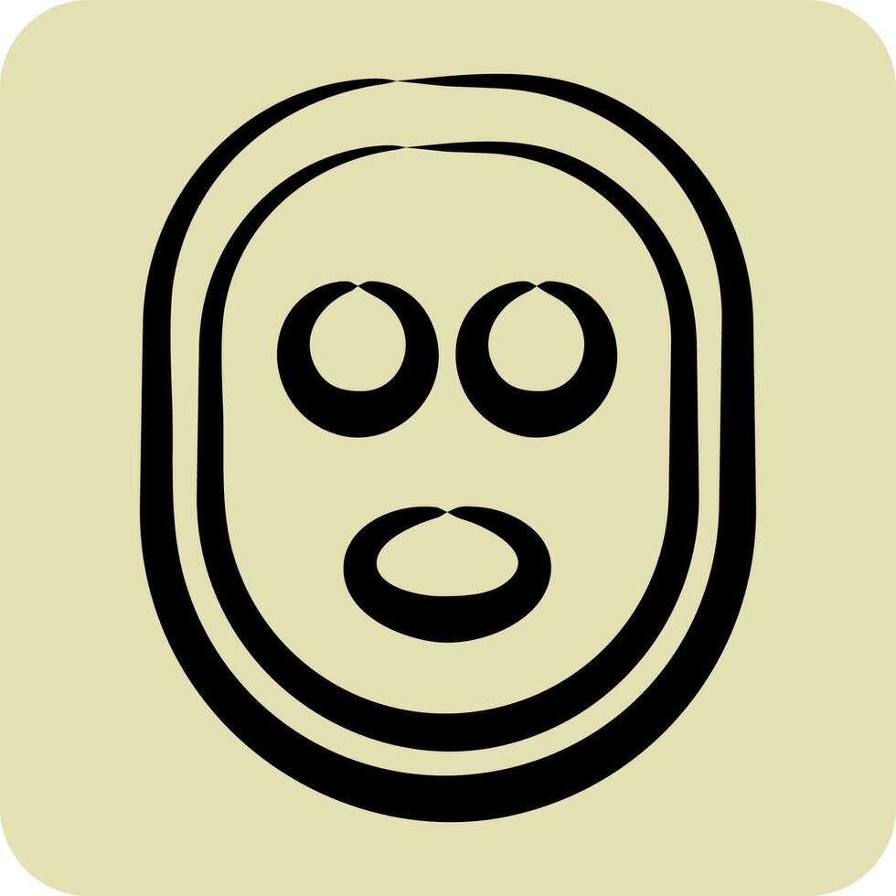 ikon ansiktsbehandling mask. relaterad till frisör symbol. glyf stil. skönhet salong. enkel illustration vektor