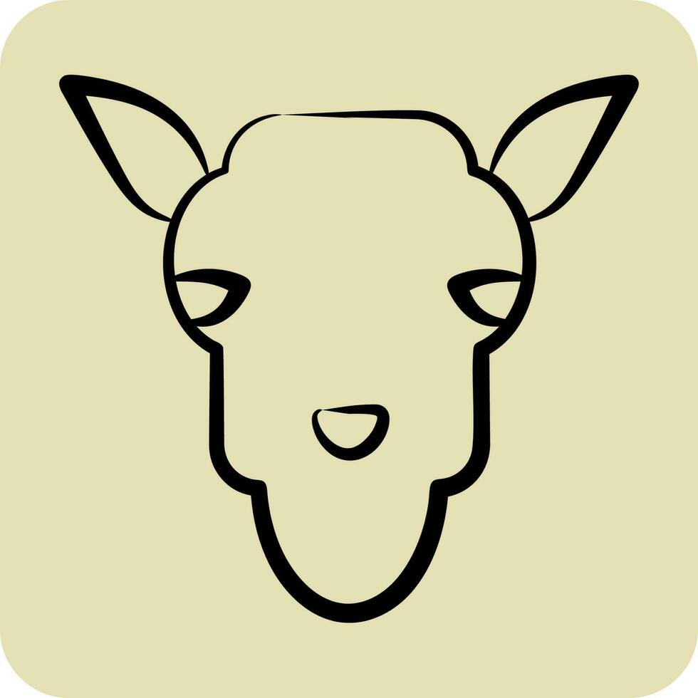 Symbol Kamel. verbunden zu Tier Kopf Symbol. Glyphe Stil. einfach Design editierbar. einfach Illustration vektor