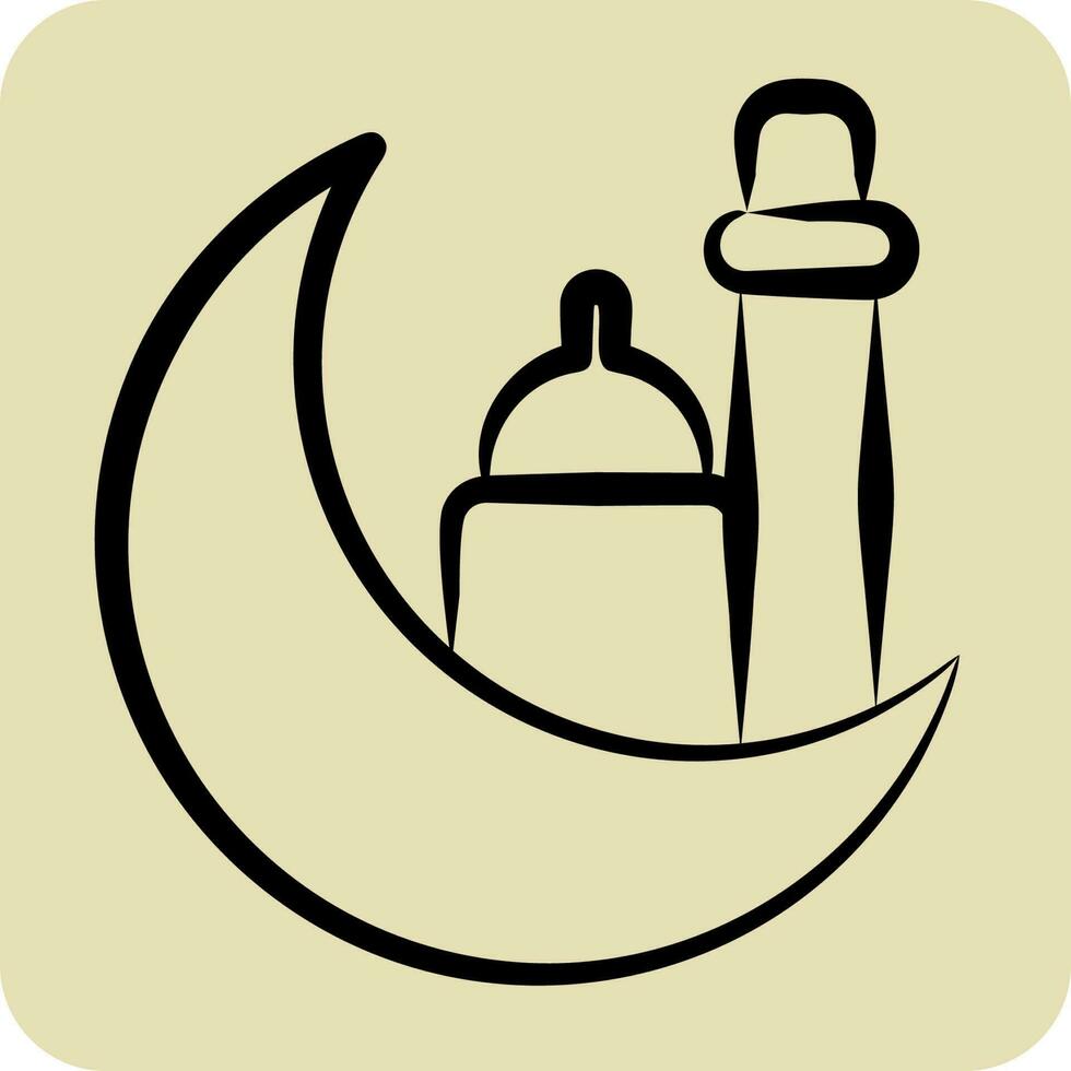 Symbol eid. verbunden zu eid al fitr Symbol. Glyphe Stil. islamisch. Ramadan. einfach Illustration vektor