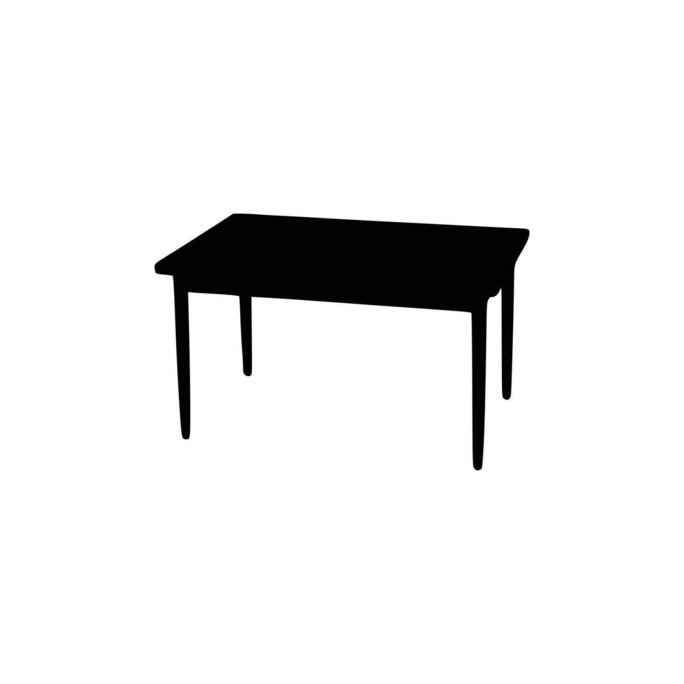 trevlig tabell silhuetter vektor design. svart illustration. svart tabell.