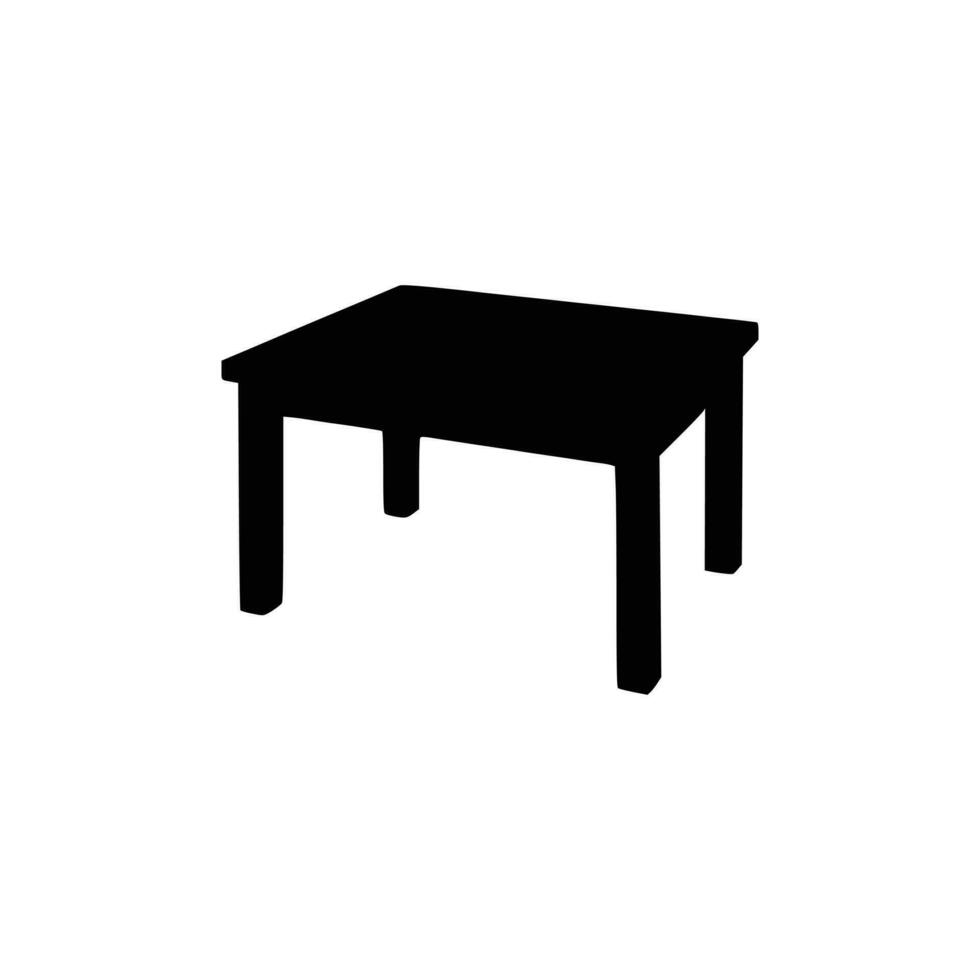 nett Tabelle Silhouetten Vektor Design. schwarz Illustration. schwarz Tisch.