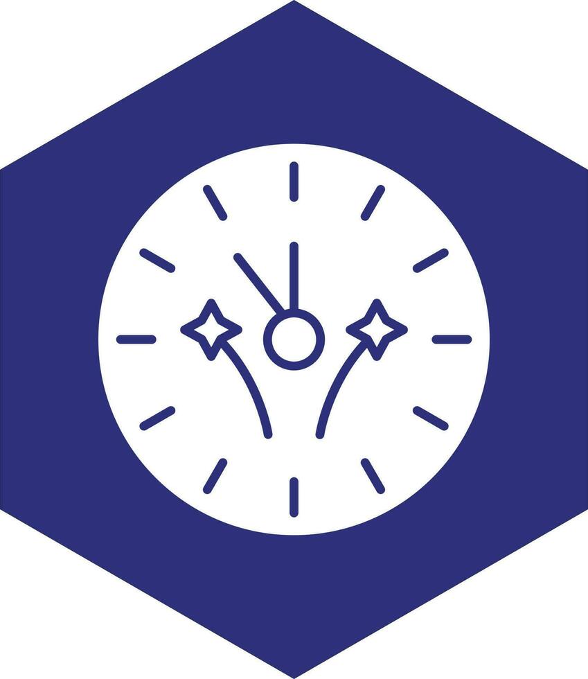 Neujahrsuhr-Vektor-Icon-Design vektor