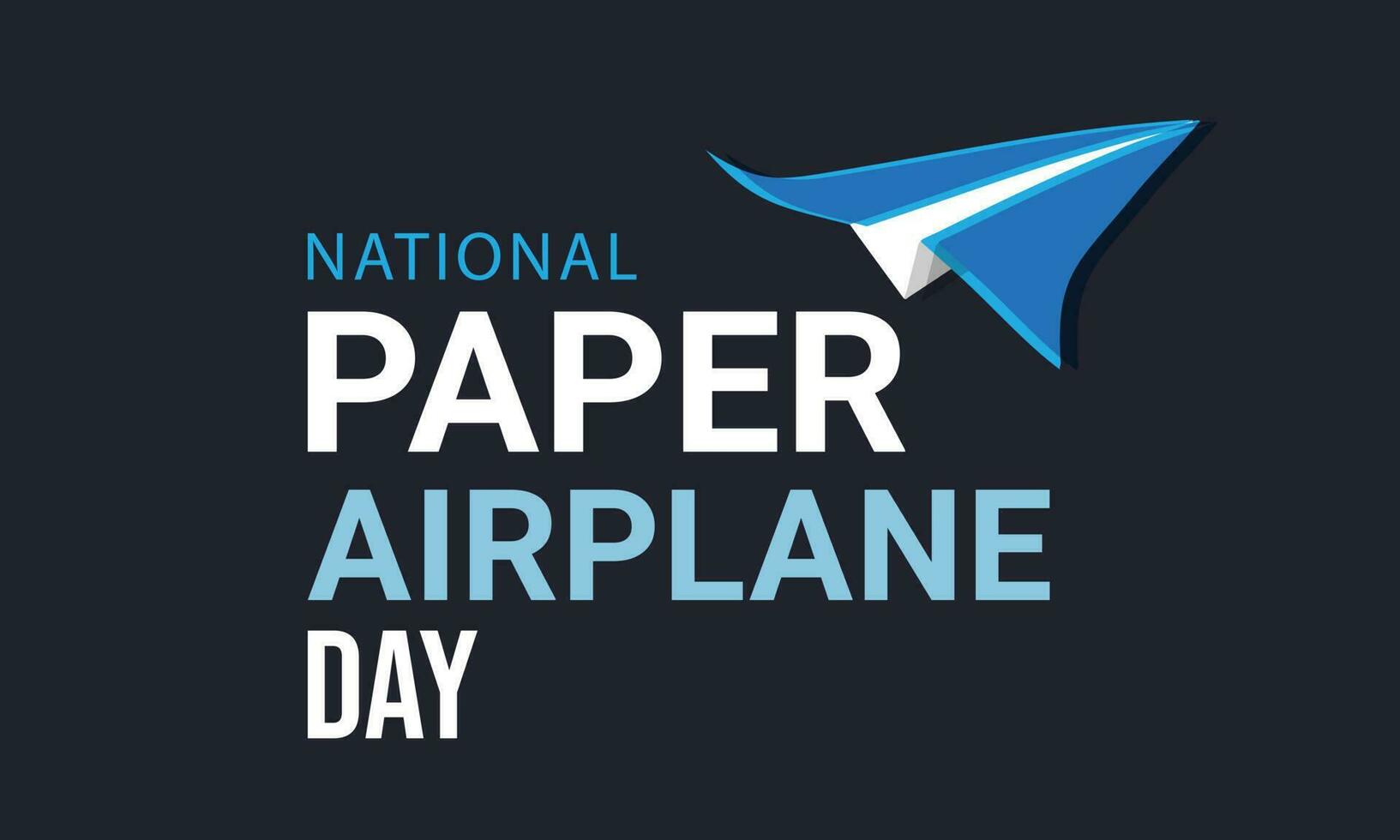 National Papier Flugzeug Tag. Vorlage zum Hintergrund, Banner, Karte, Poster. Vektor Illustration.
