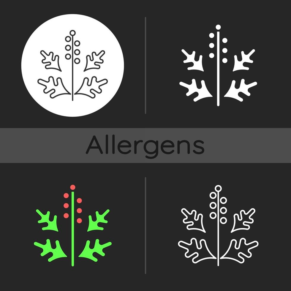 Ragweed Pollen dunkle Themensymbol vektor