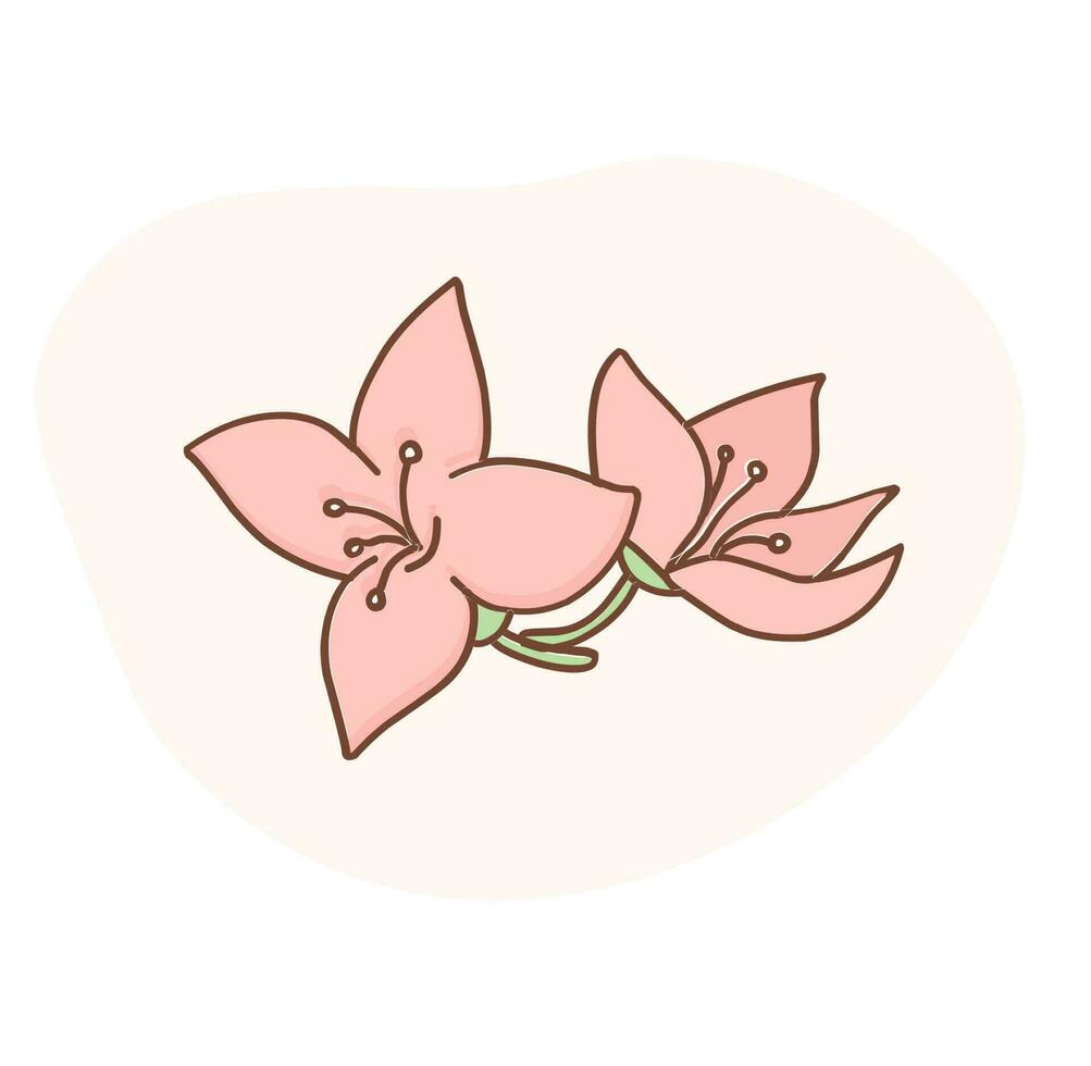 vanilj blommor vektor illustration. rosa blommor.