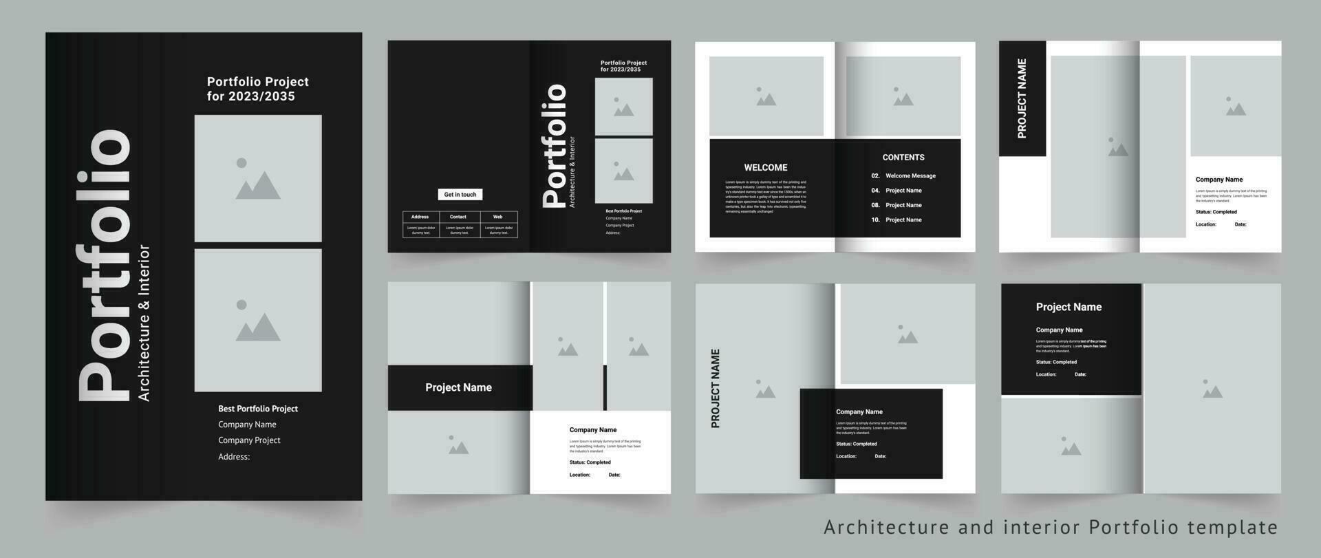 die Architektur Portfolio Design oder Projekt Portfolio oder echt Nachlass Portfolio vektor