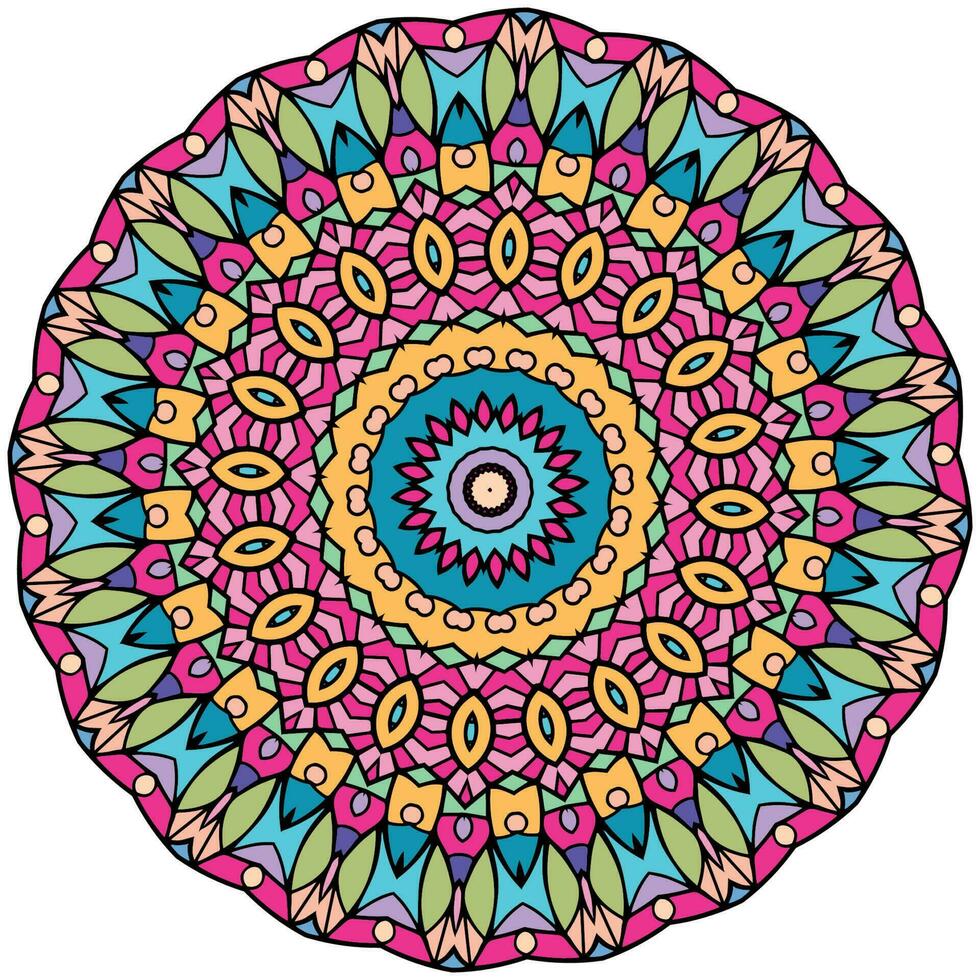 abstrakte bunte Mandala-Hintergrund. Anti-Stress-Therapiemuster vektor