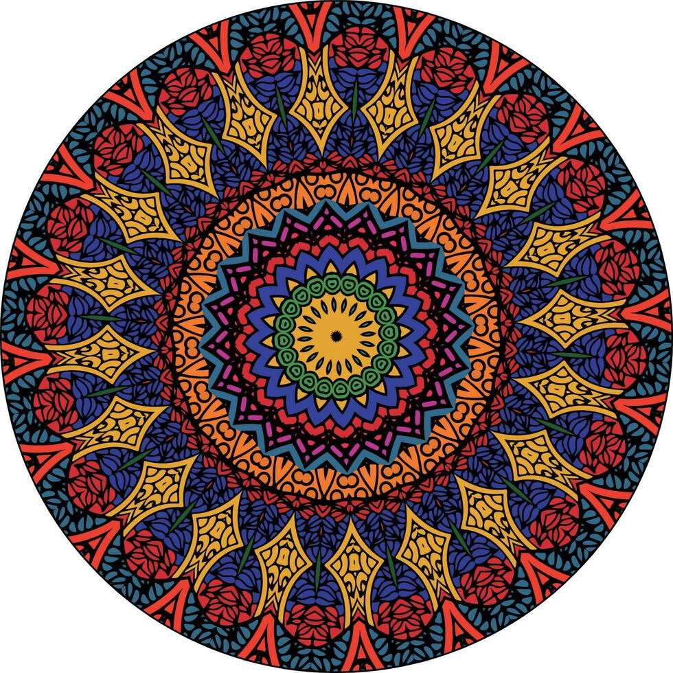 abstrakt färgrik mandala bakgrund . ovanlig blomma form. orientalisk. anti-stress terapi mönster. väva design element vektor