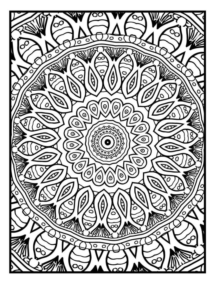 Mandalas Färbung Buch, orientalisch Therapie, Gliederung Mandala Färbung Buchseite, dekorativ runden Ornament, Anti Stress Therapie, Muster weben Design vektor