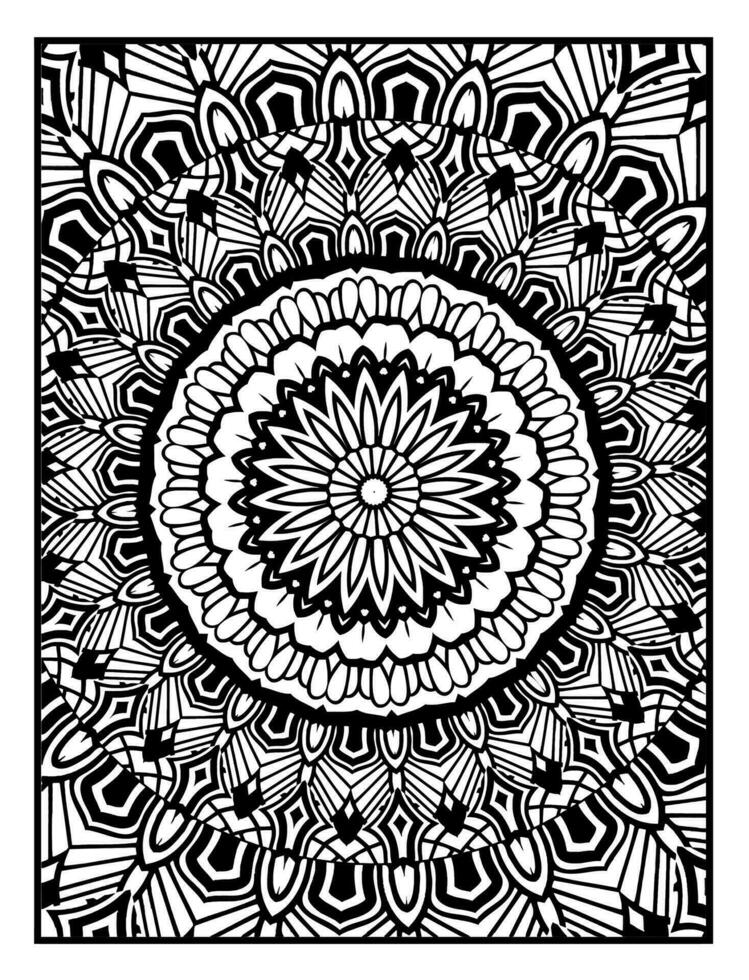 Mandalas Färbung Buch, orientalisch Therapie, Gliederung Mandala Färbung Buchseite, dekorativ runden Ornament, Anti Stress Therapie, Muster weben Design vektor